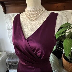 Tahari Women Purple Sleeveless Cocktail Dress Size 4